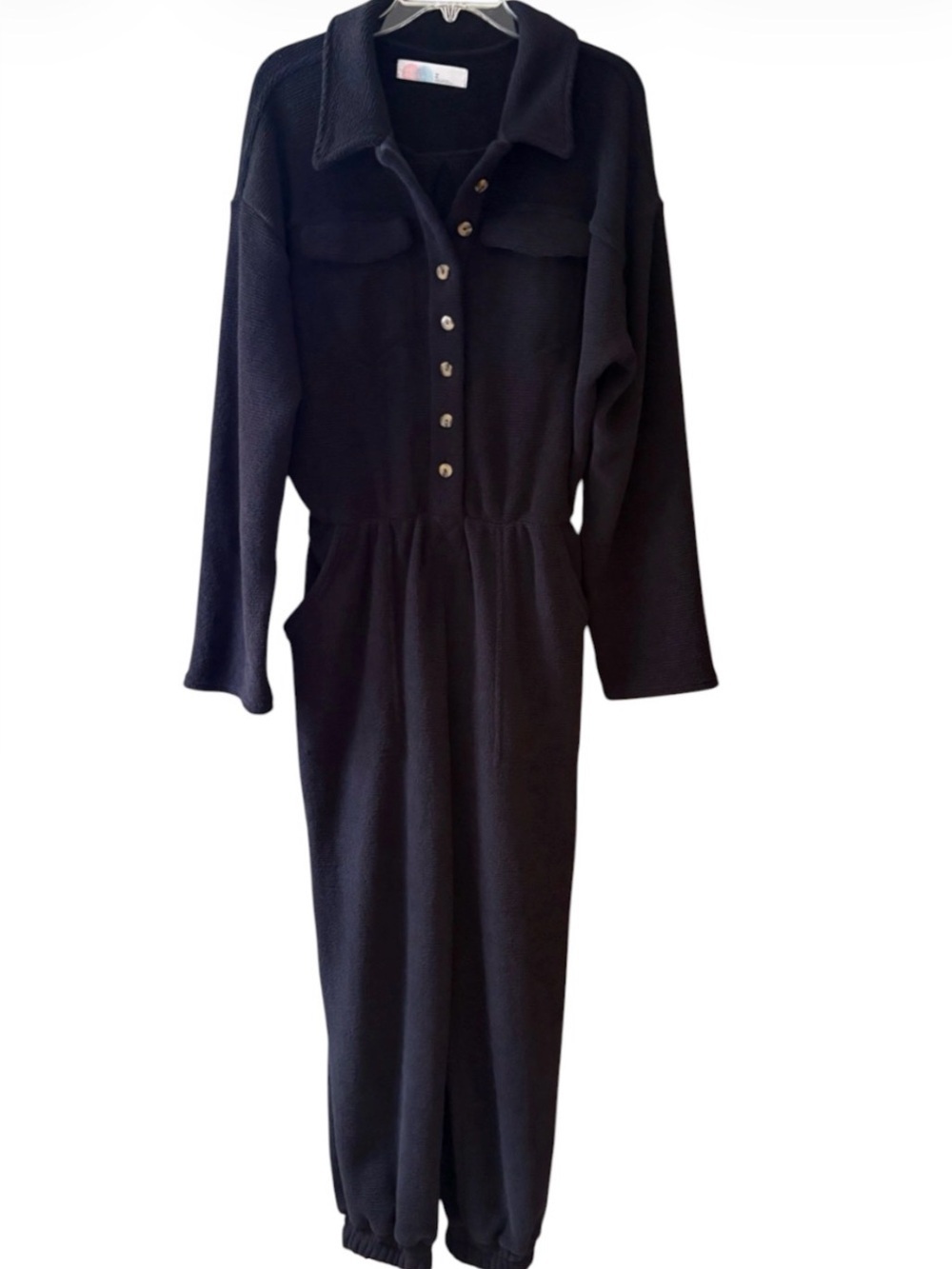 NWOT FREE PEOPLE CHENILLE ONESIE JUMPSUIT SIZE M BLACK